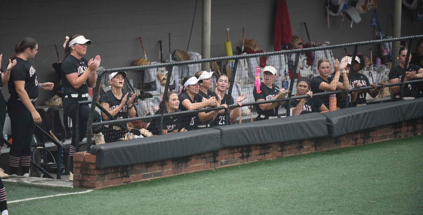 softball dugout at WCWS