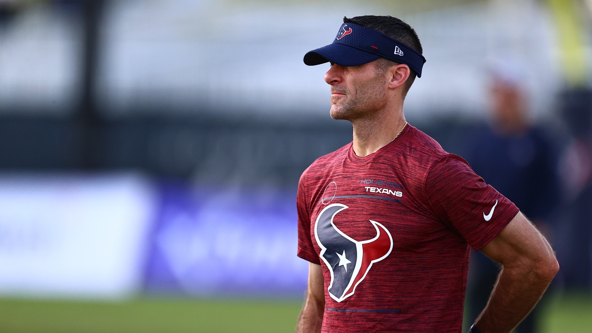Nick Caserio with the Texans during training camp