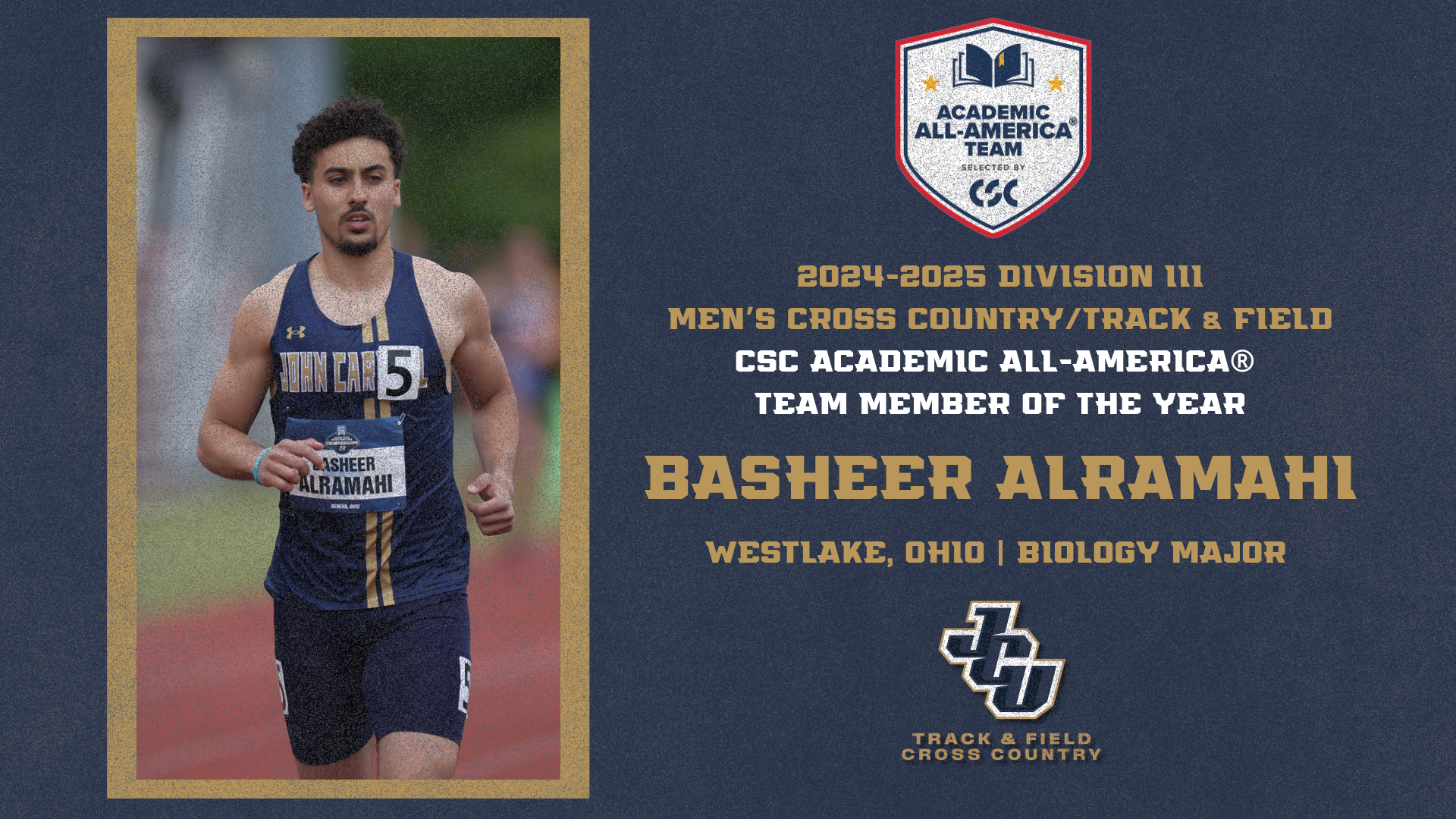Basheer Alramahi CSC Academic All-America Team Member of the Year Graphic
