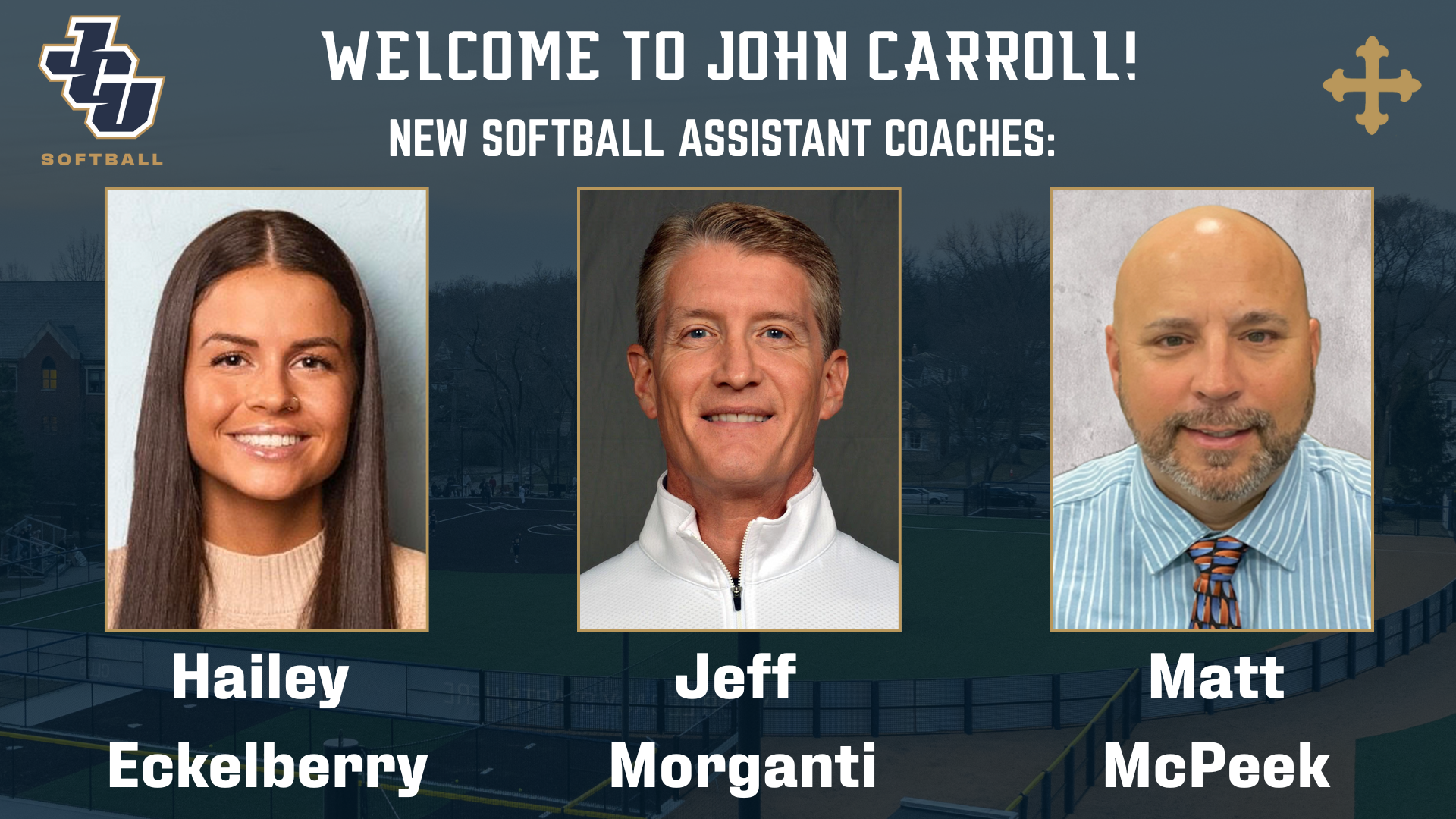 Softball New Coaches graphic Eckelberry Morganti McPeek