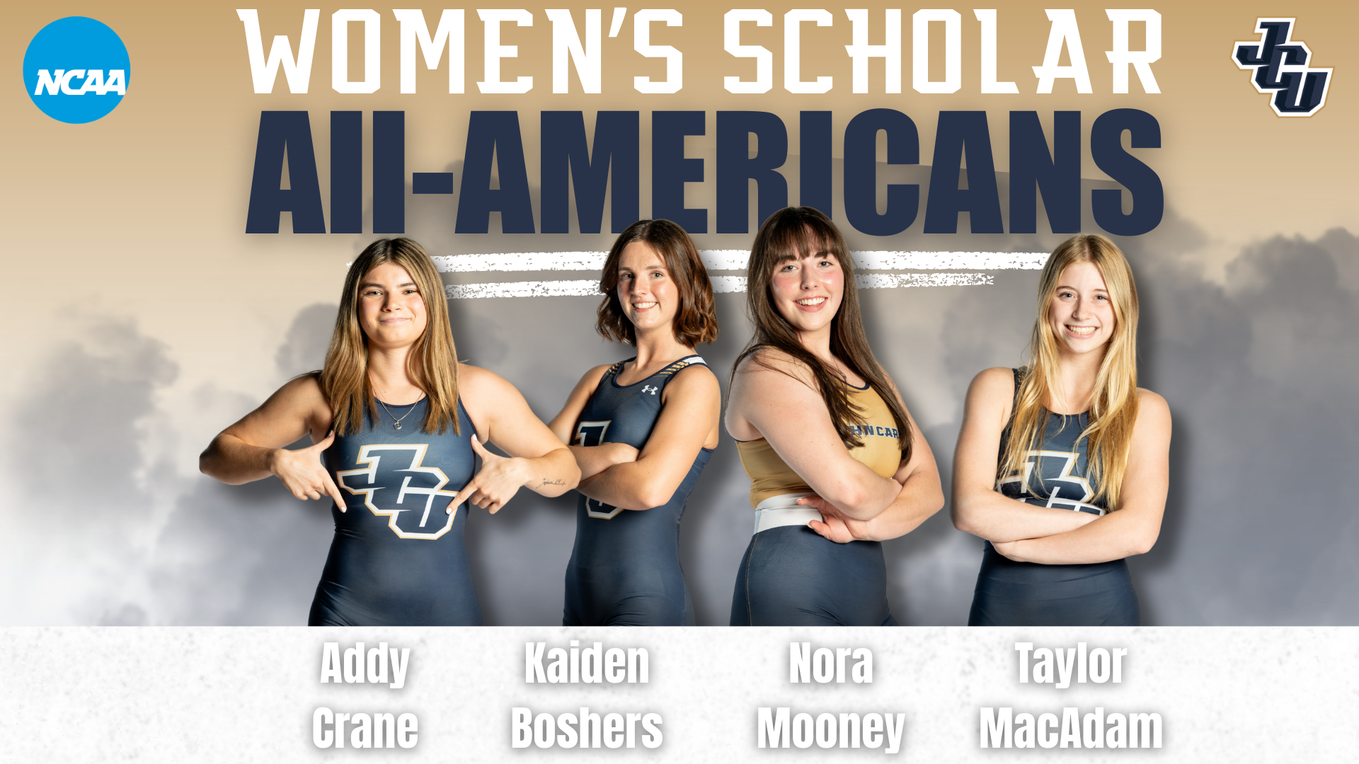 NWCA Scholar All-Americans graphic for JCU