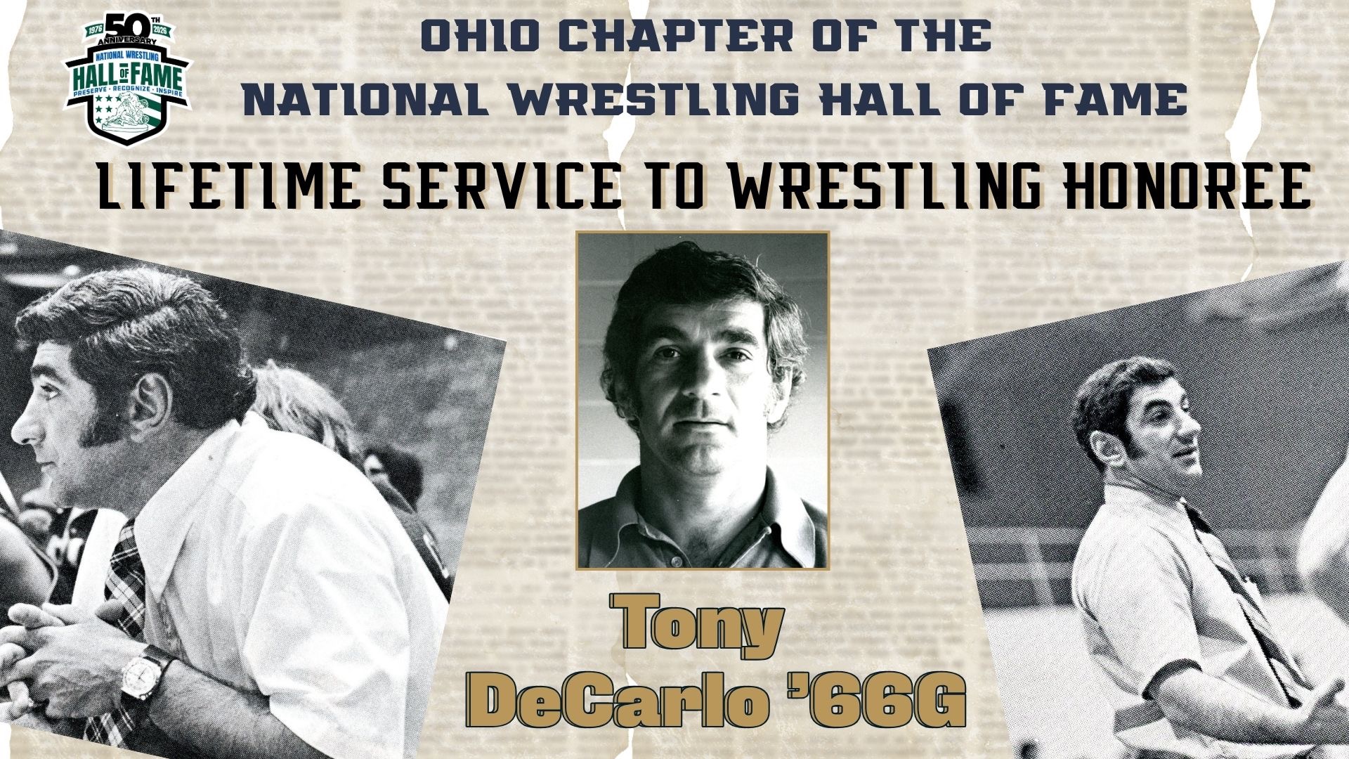 Tony DeCarlo graphic for Wrestling HOF