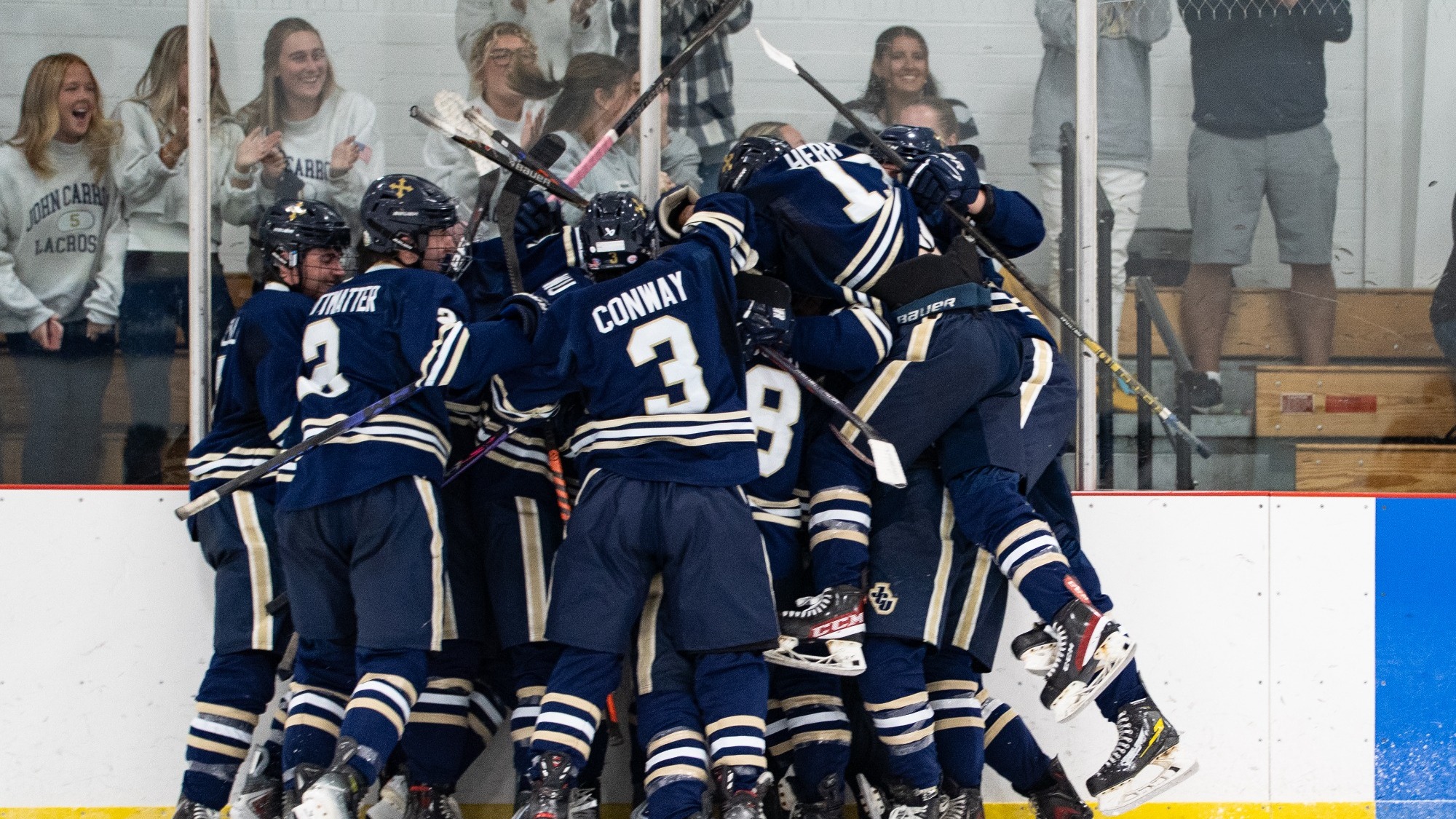 Evan Weiner Overtime Celebration vs Villanova 9-18