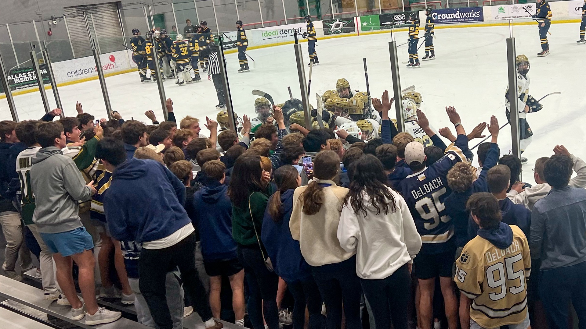 Hockey Win Over Highland Park Celebration