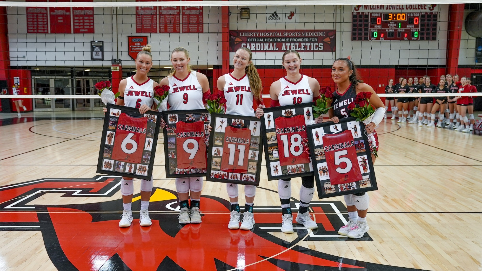 2025 Volleyball Senior Day group photo