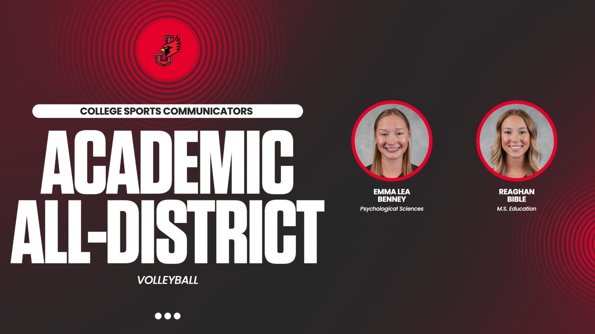 Graphic showing Academic All-District Volleyball honorees