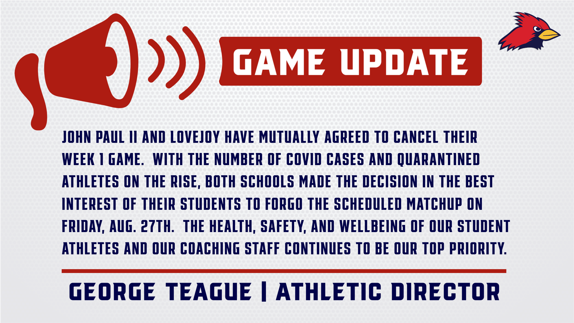 lovejoy football game cancelled 8.27.21 8.20.21