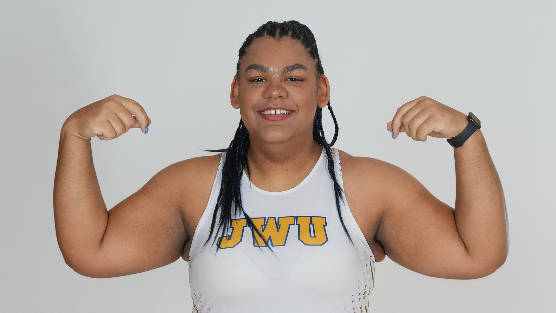 Lena Nicholson placed second in the weight throw.