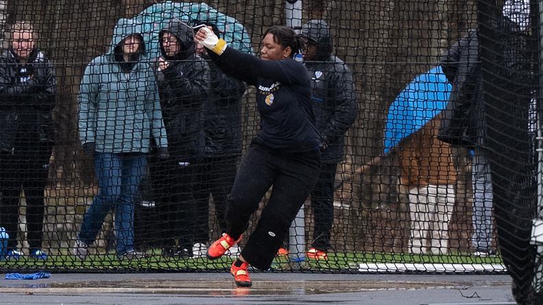 Erika Sanders competed in the discus.
