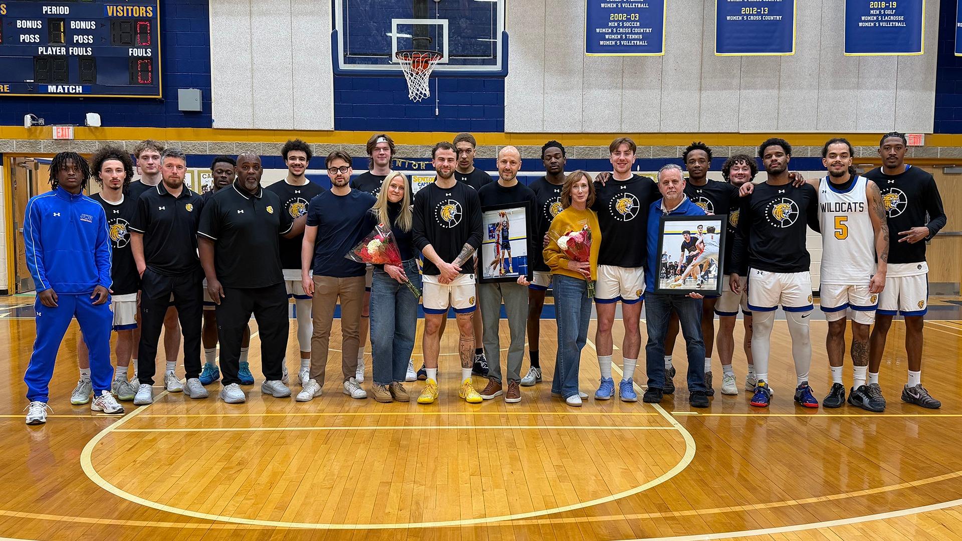 JWU men's basketball senior day 2025-26 2-14-26
