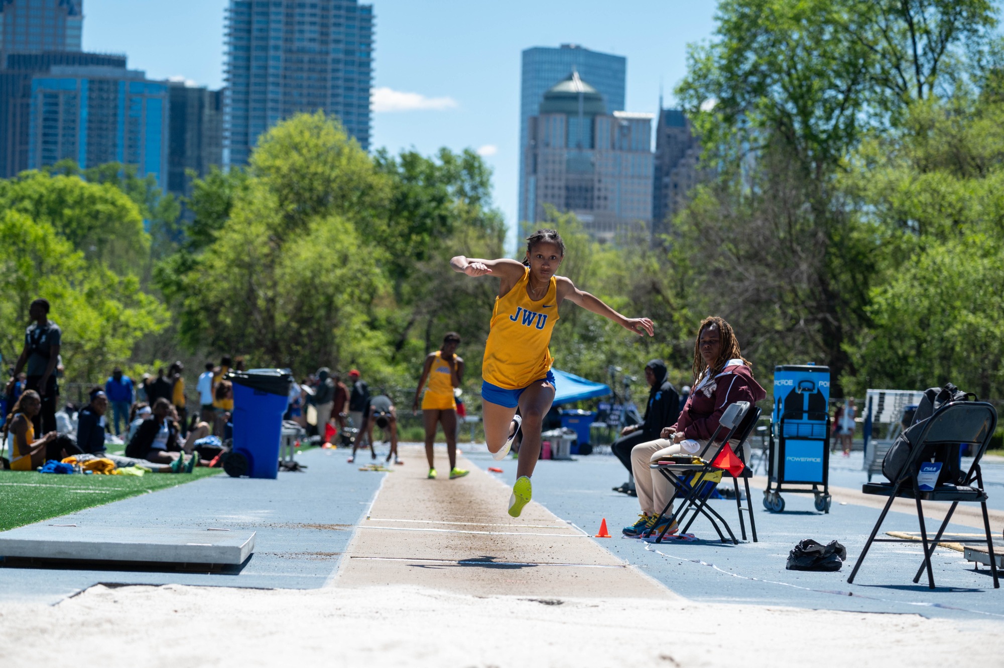 woman long jumping