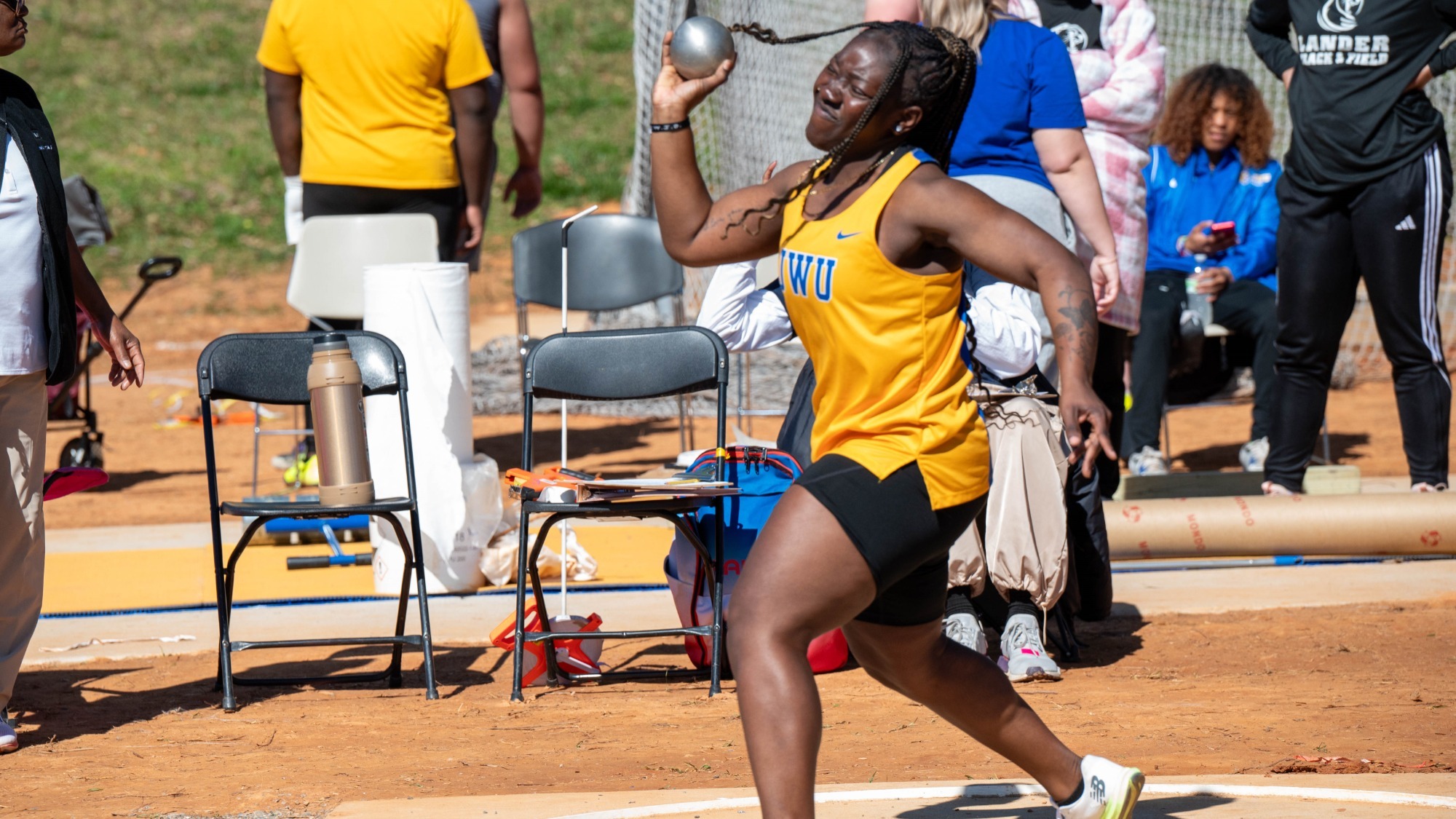 woman throwing a shot