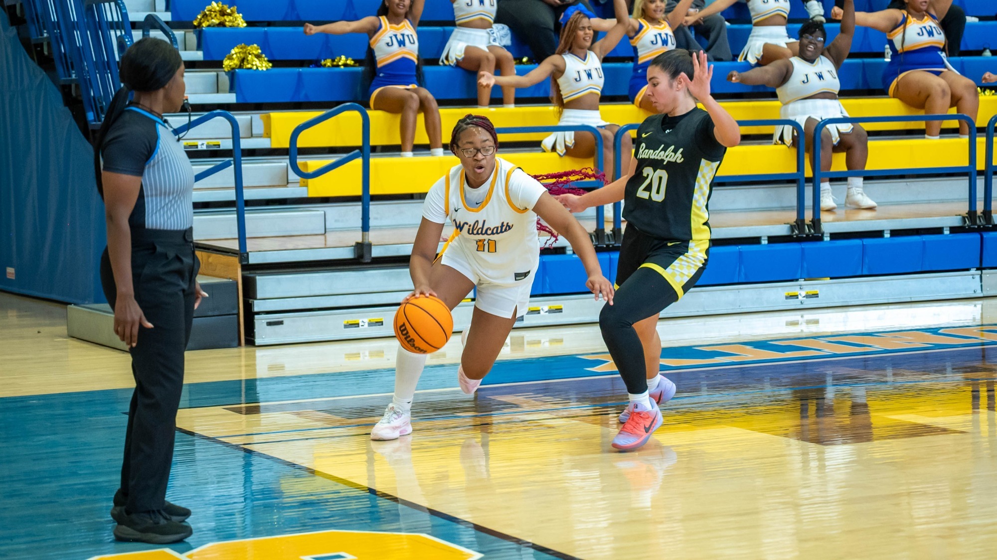 woman dribbling a basketball