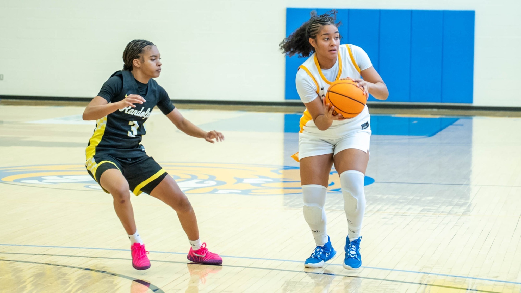 woman passing a basketball