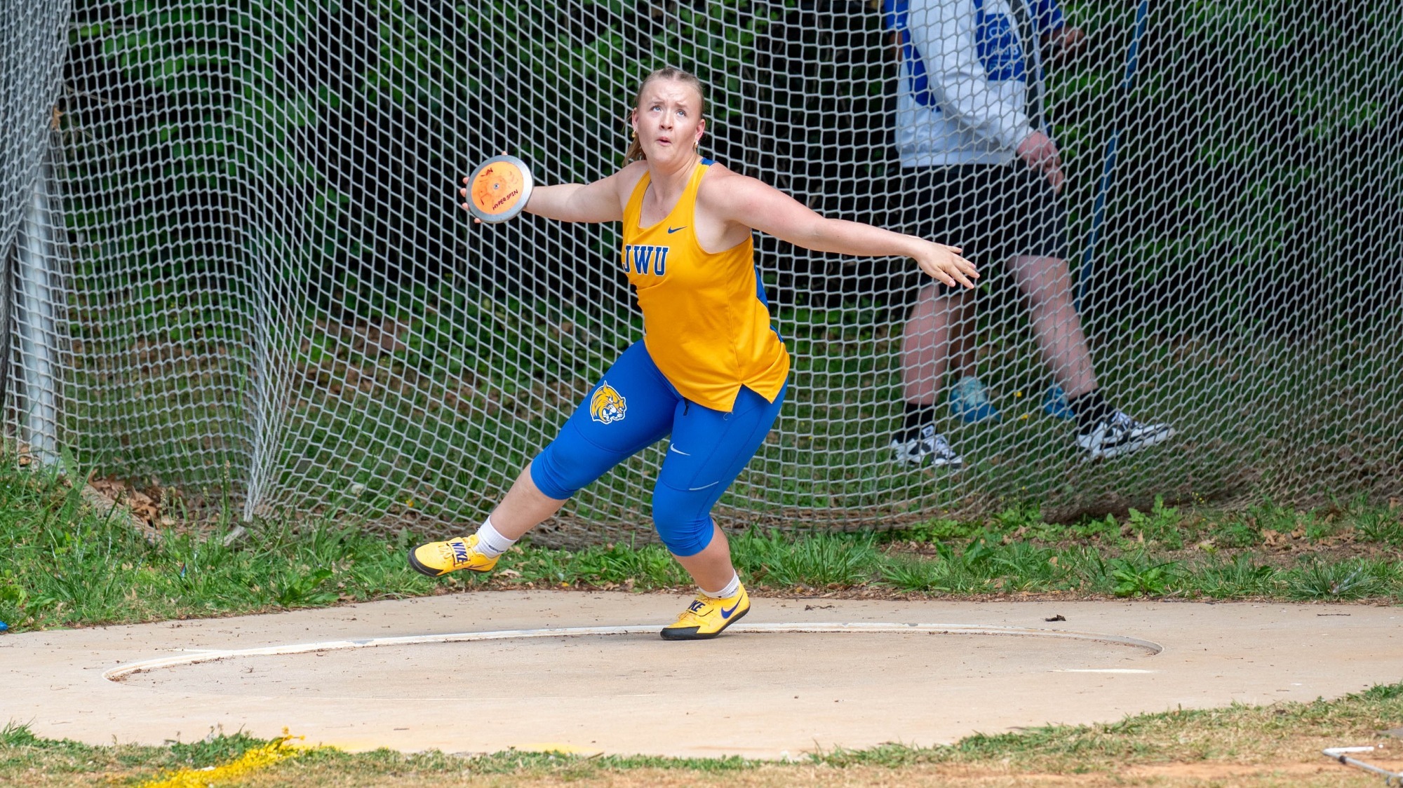 woman throwing a discus