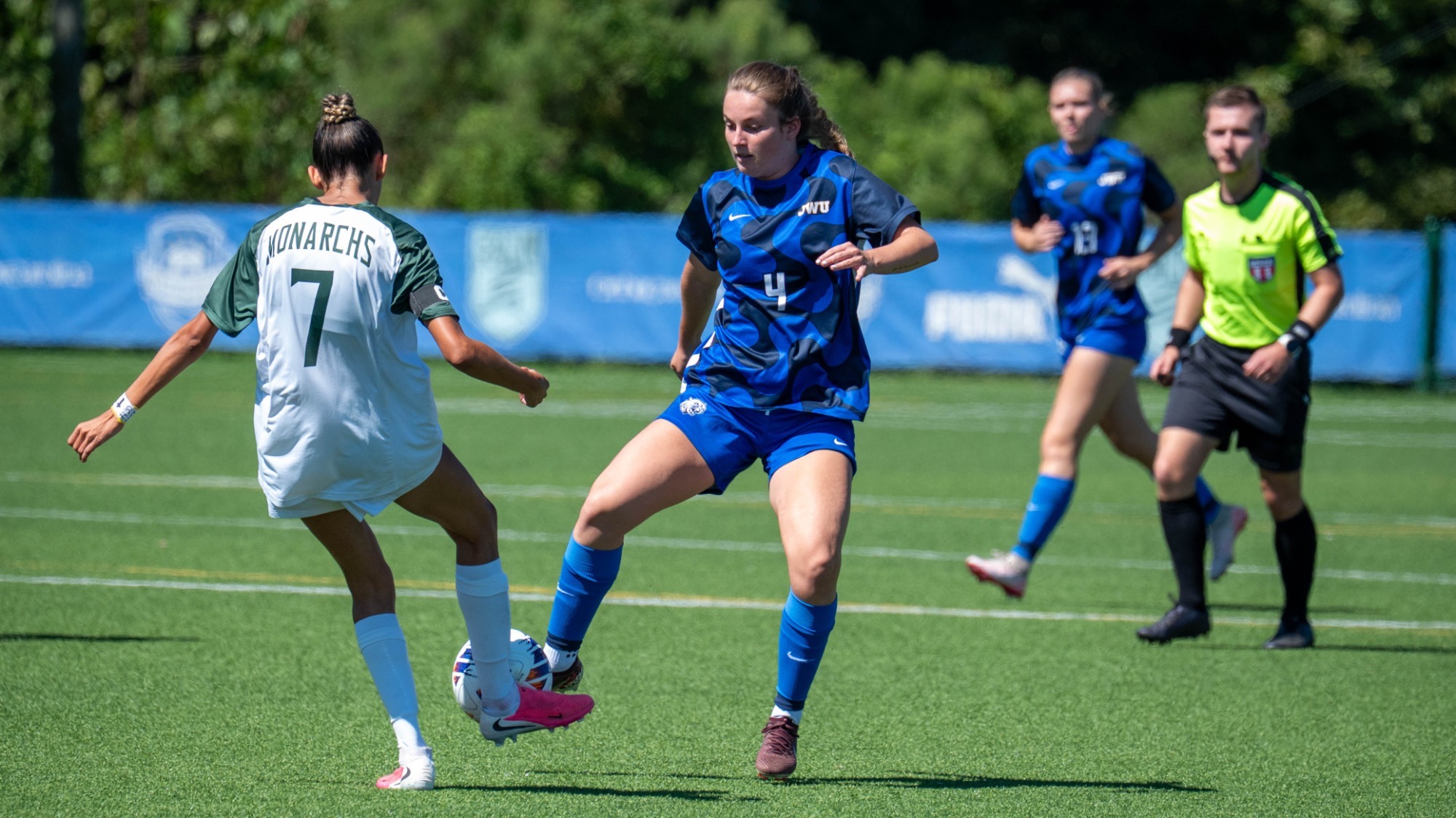 women playing soccer