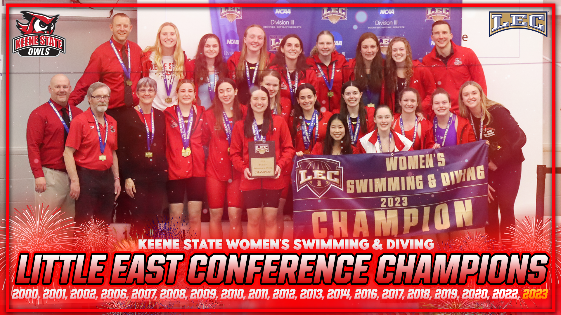  Keene State Women's Swimming & Diving - 2023 LEC Champions
