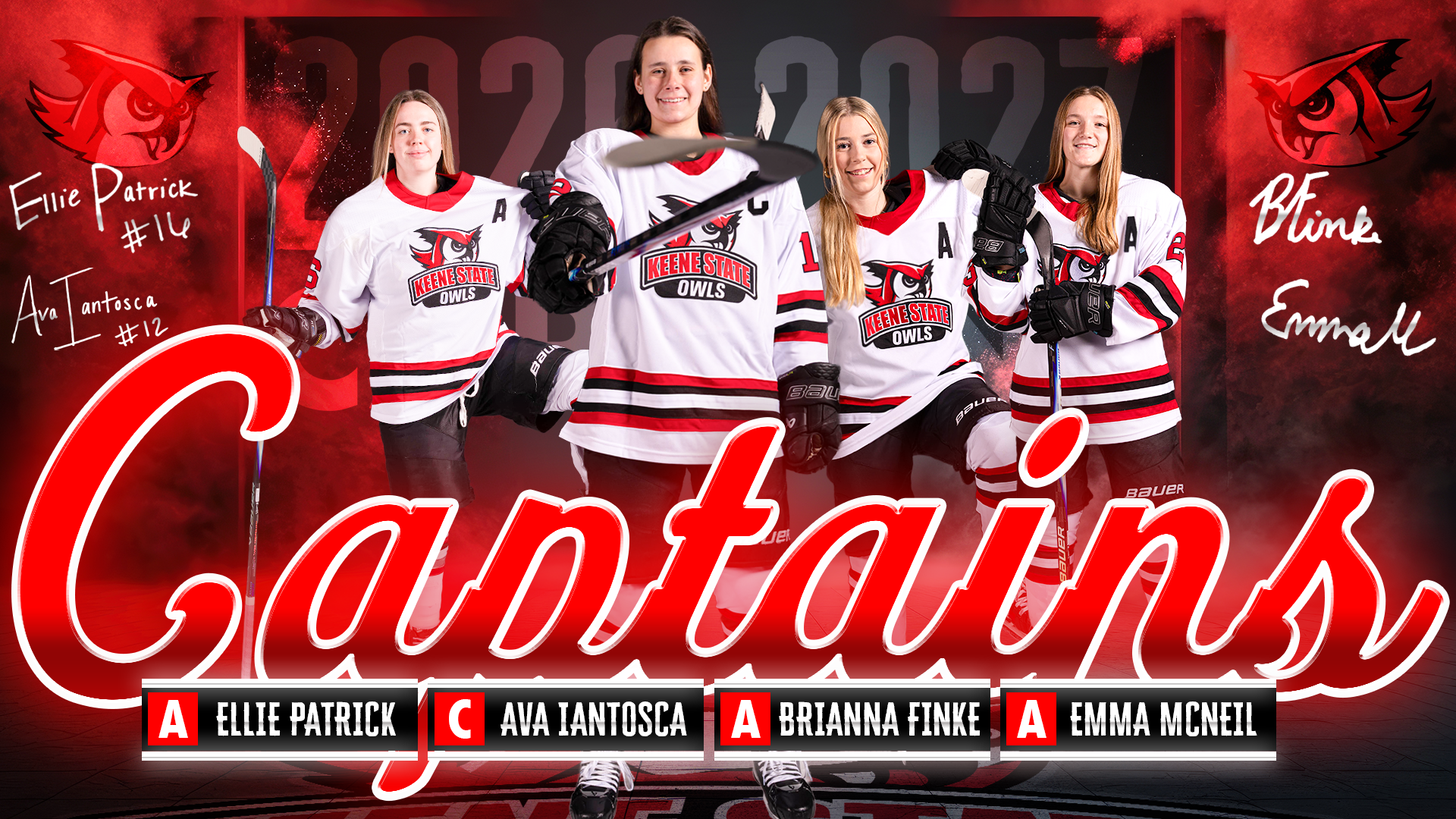 2026-2027 Keene State Women's Ice Hockey Captains