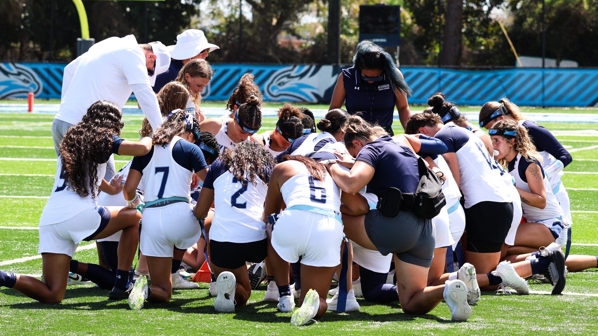 Flag football Huddle