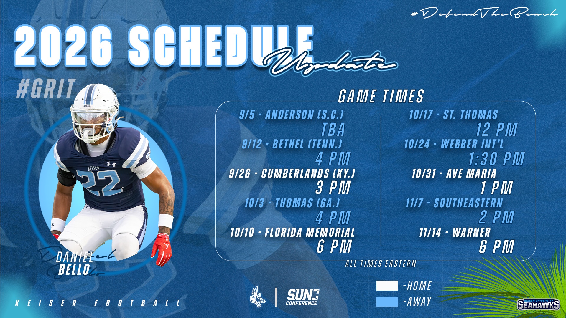 2026 FB Schedule Update (Game Times)