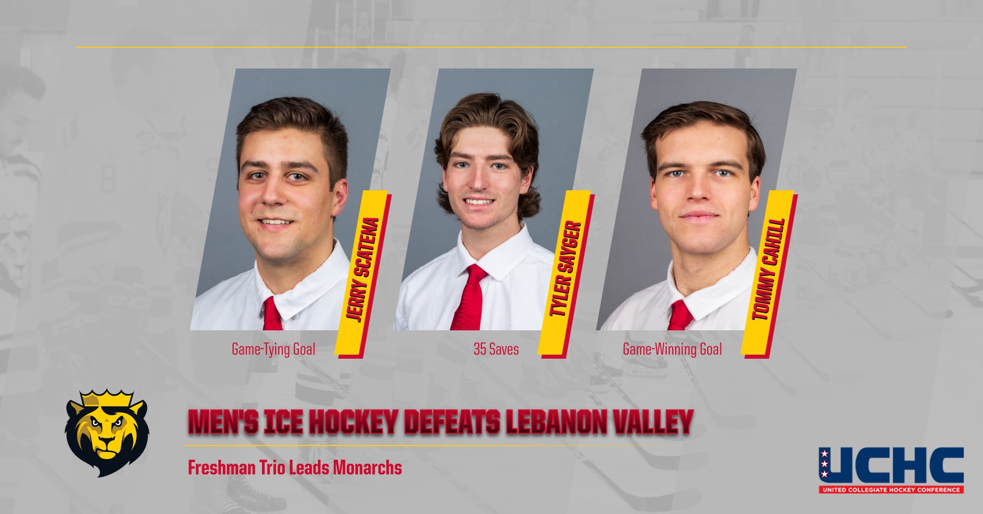 Freshman Trio Lead Men’s Ice Hockey Over Lebanon Valley King's