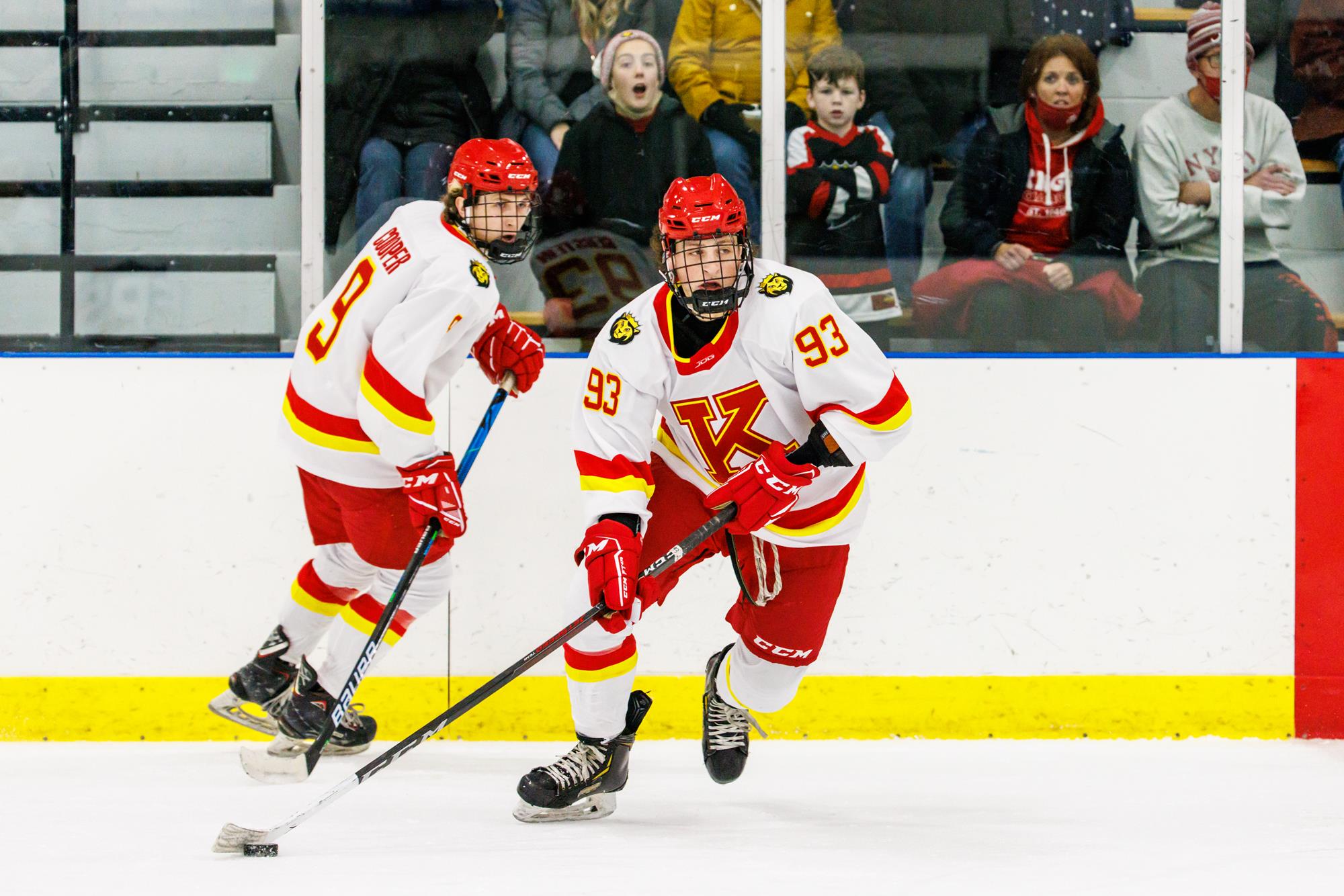 Big Days By Gerstein, Cooper, and Bidini Lead Men’s Ice Hockey To Huge 63 Win Over Nazareth