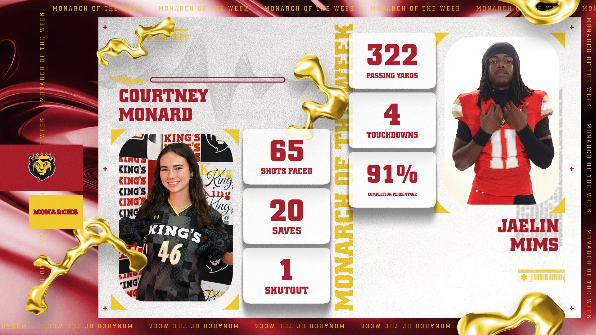 MONARCHS OF THE WEEK 10/26