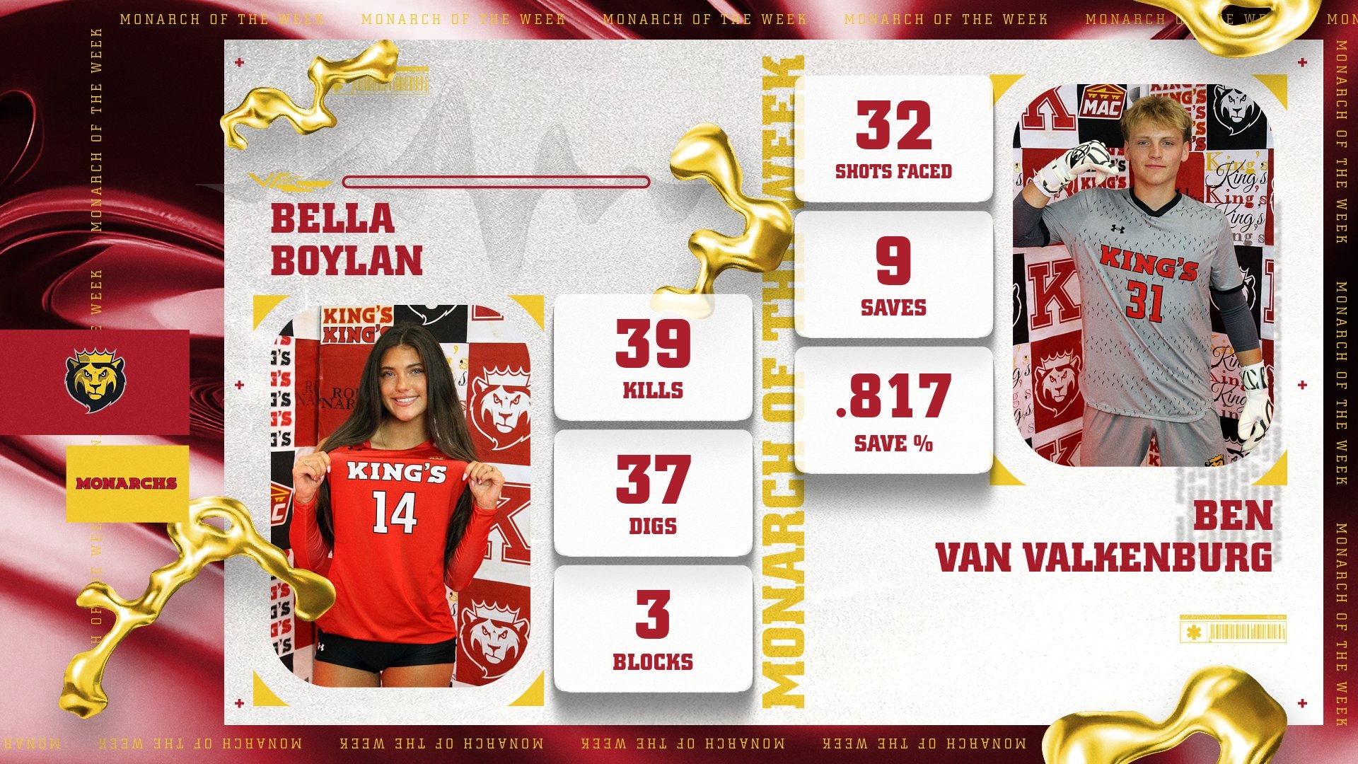 MONARCHS OF THE WEEK 10/5