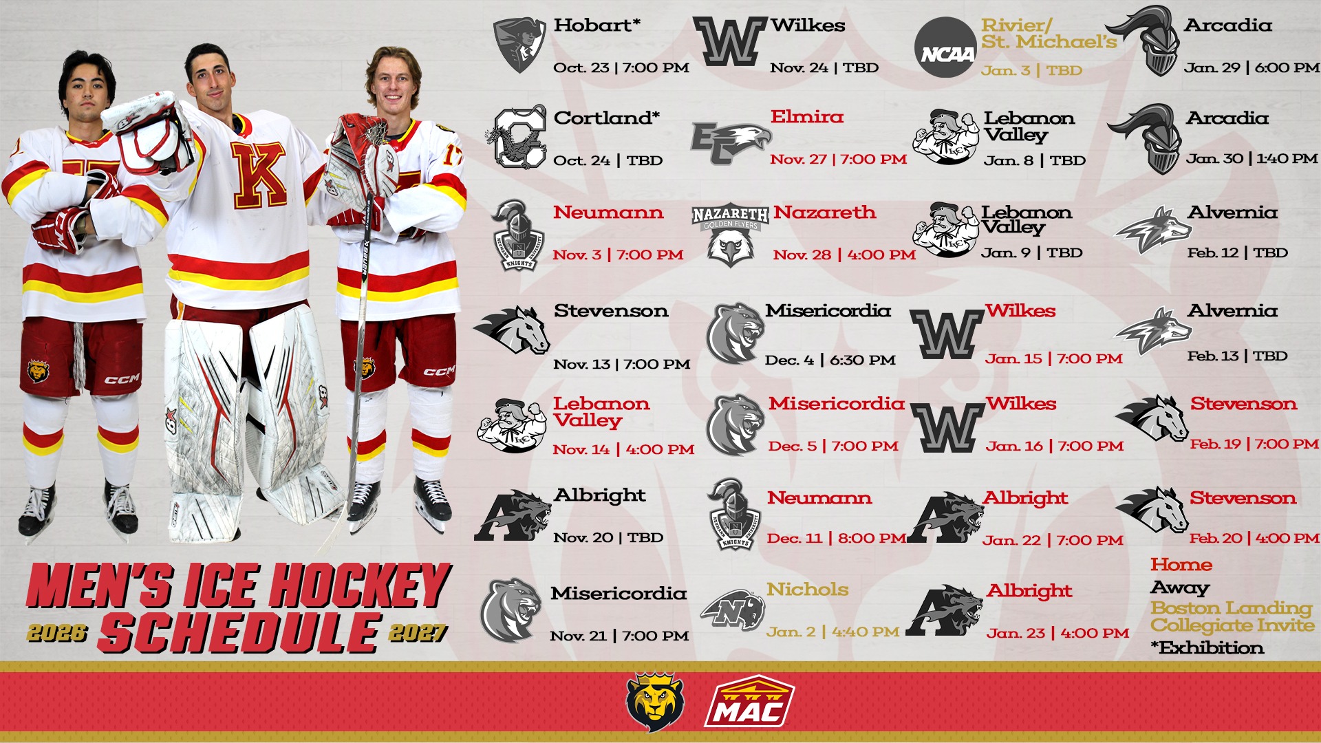 2026-27 MIH Schedule Graphic