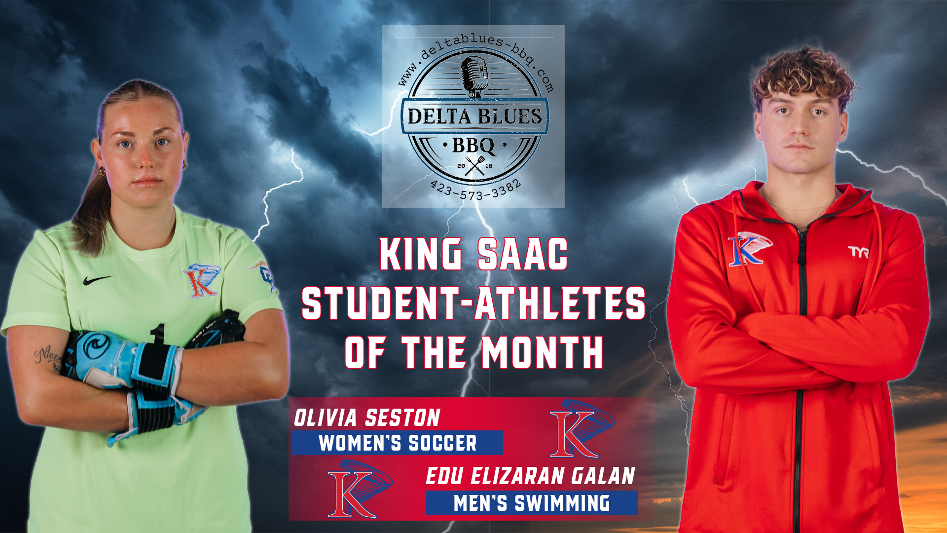 SAAC October Athletes of the Month Olivia Seston and Edu Elizaran Galan