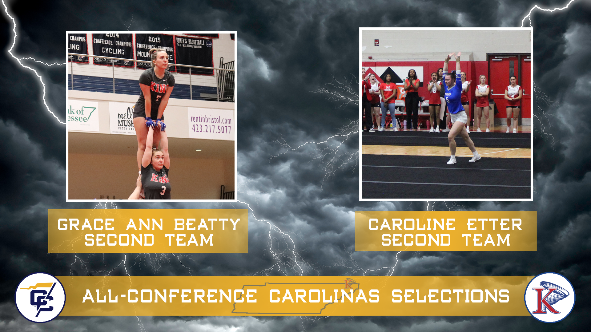 Grace Ann Beatty and Caroline Etter 2025 All-Conference Carolinas