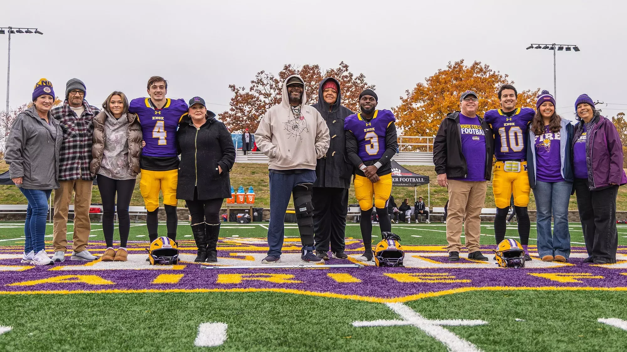 Football Class of 2026 with their families on Senior Day, Nov. 8, 2025