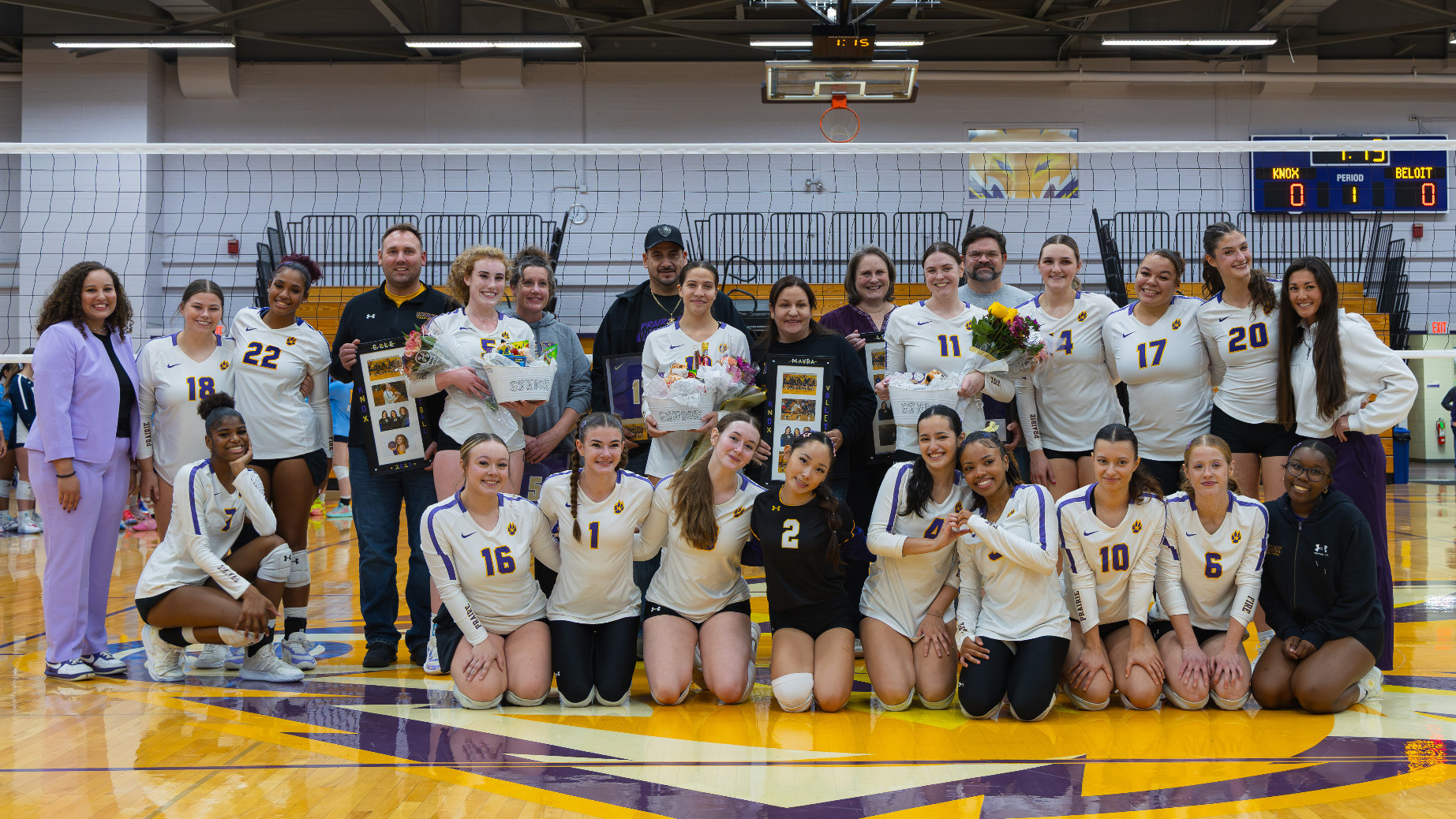 2026 Volleyball Team picture on Senior Night