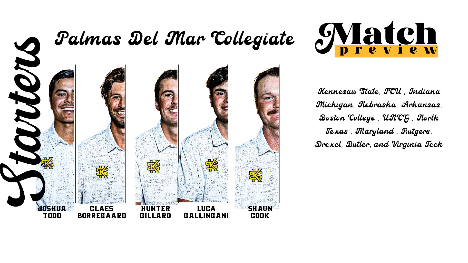 Men's Golf Lineup 