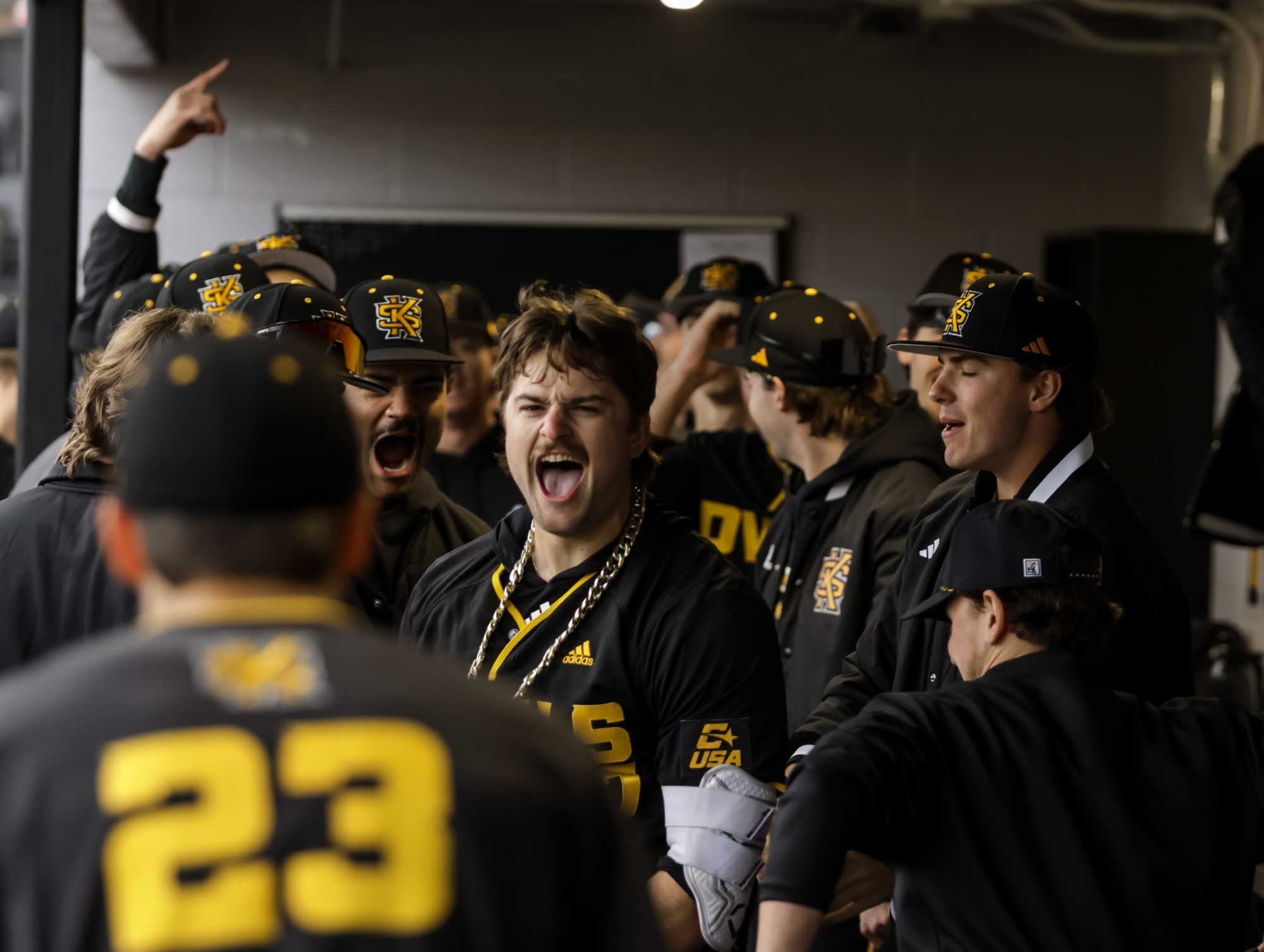 Charlie Jones Homer Dugout Celebration