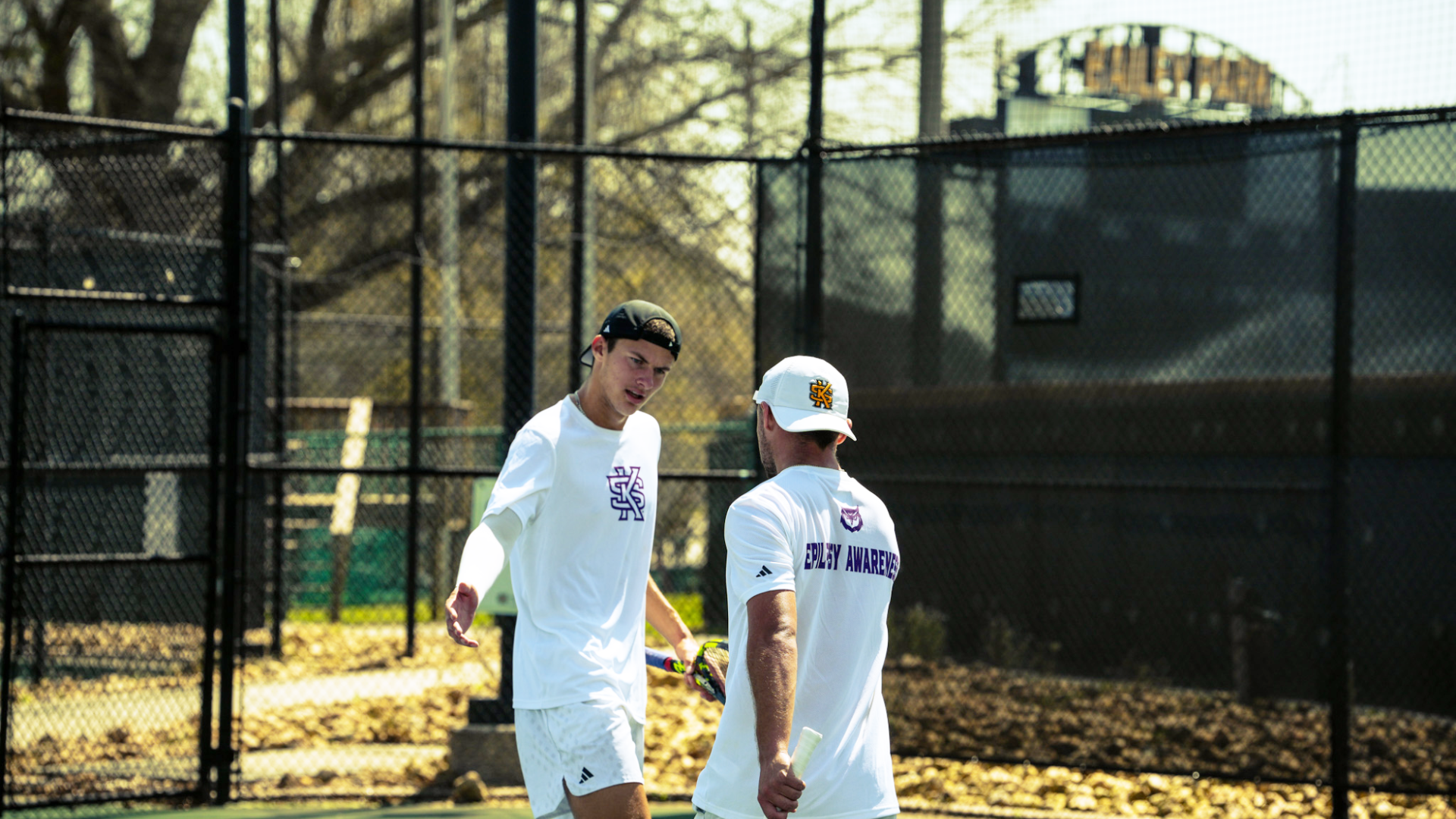 Kennesaw State men's tennis players Leon Peranovic and Kyvan Rietkerk.