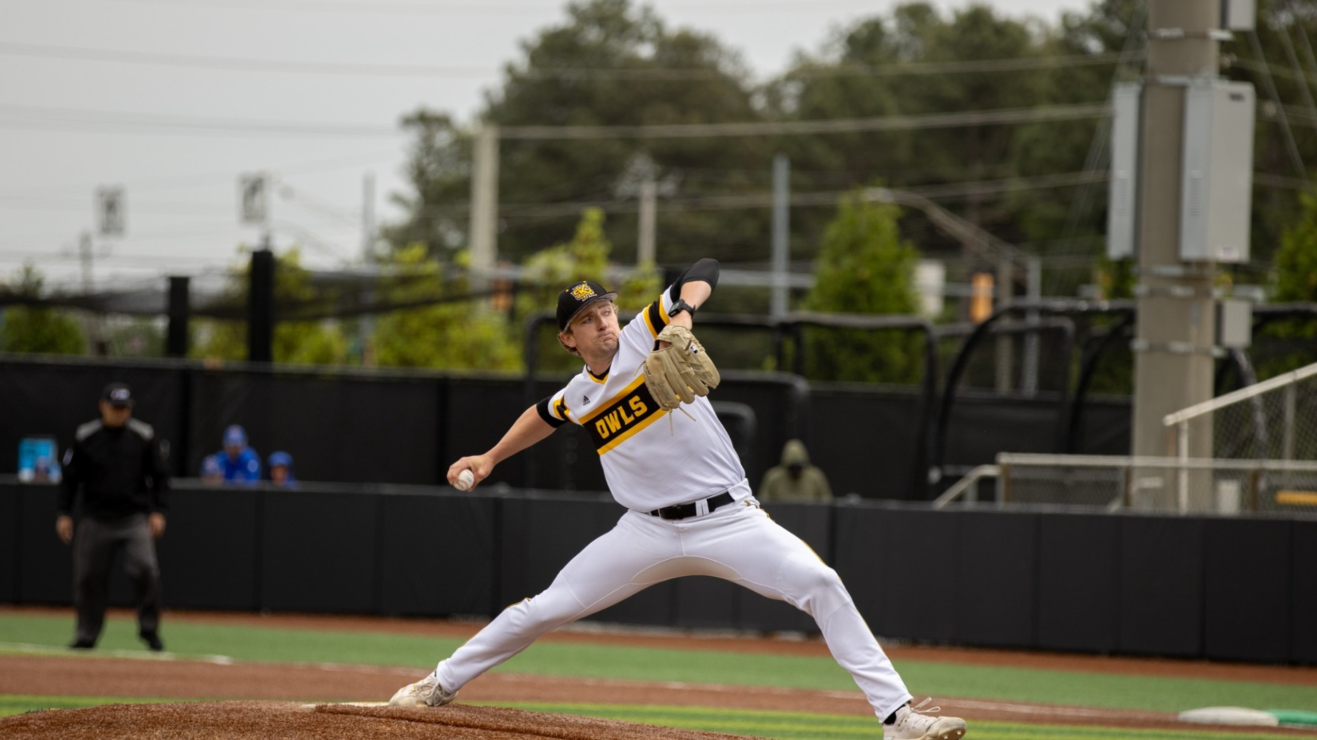 Harry Cain throwing a pitch against Louisiana Tech