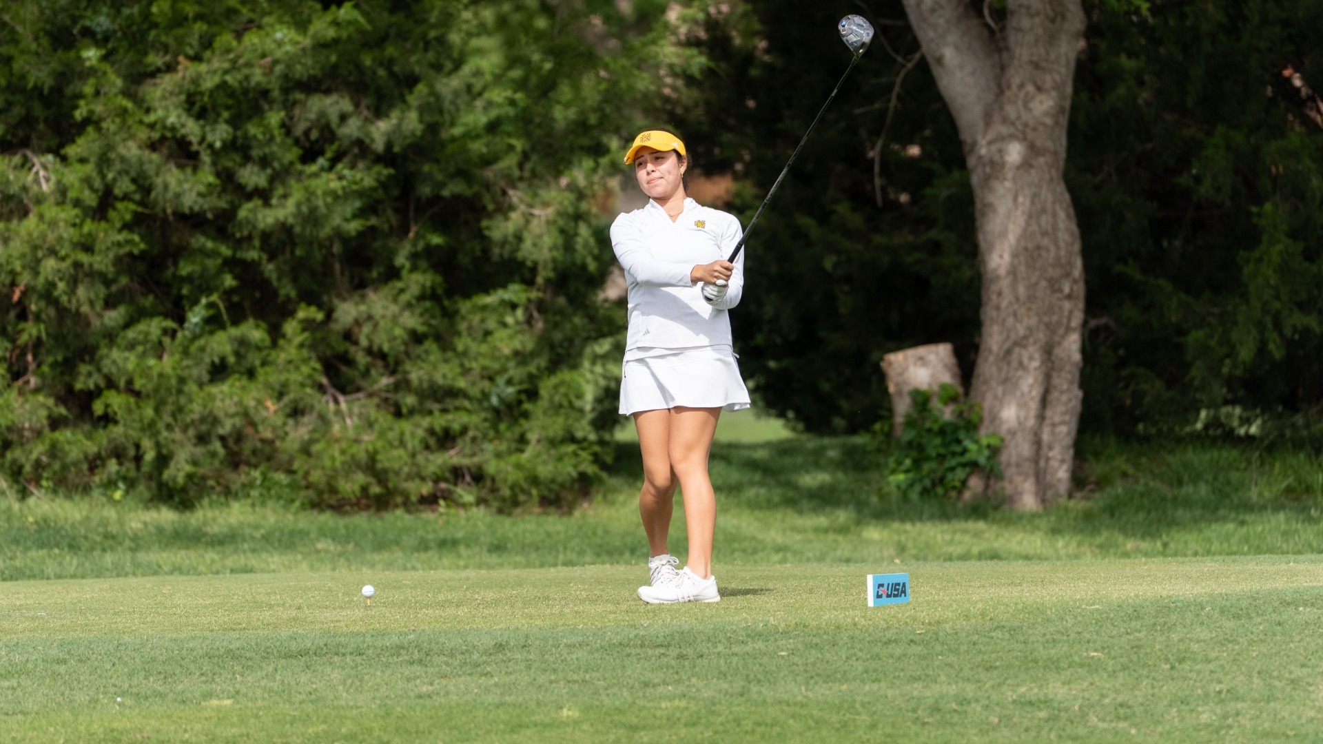 Ariana Silver hitting drive at 2026 CUSA Championship