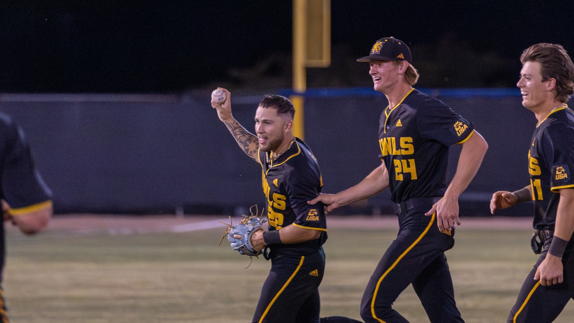 Cooper Williams celebrates after robbing a walk-off home run