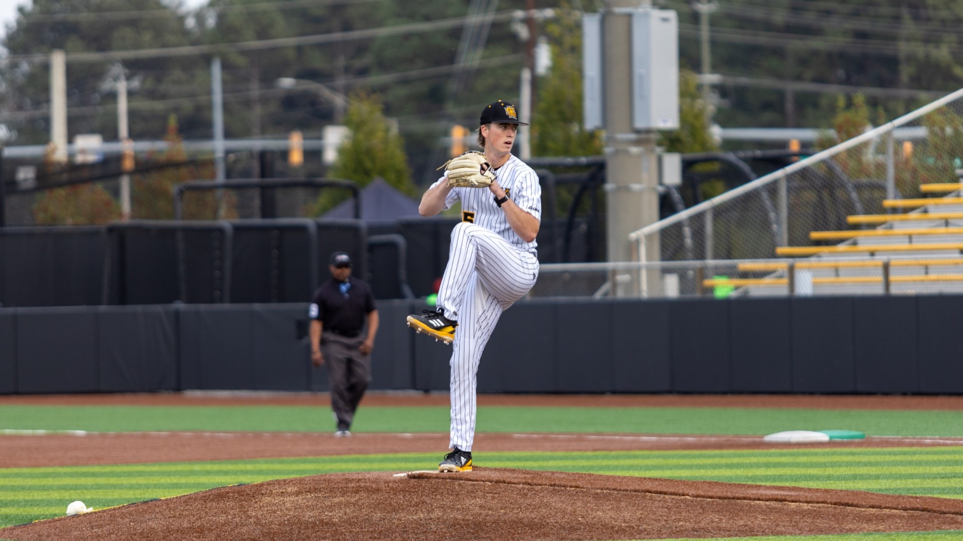 Cooper McMullen pitching against Liberty