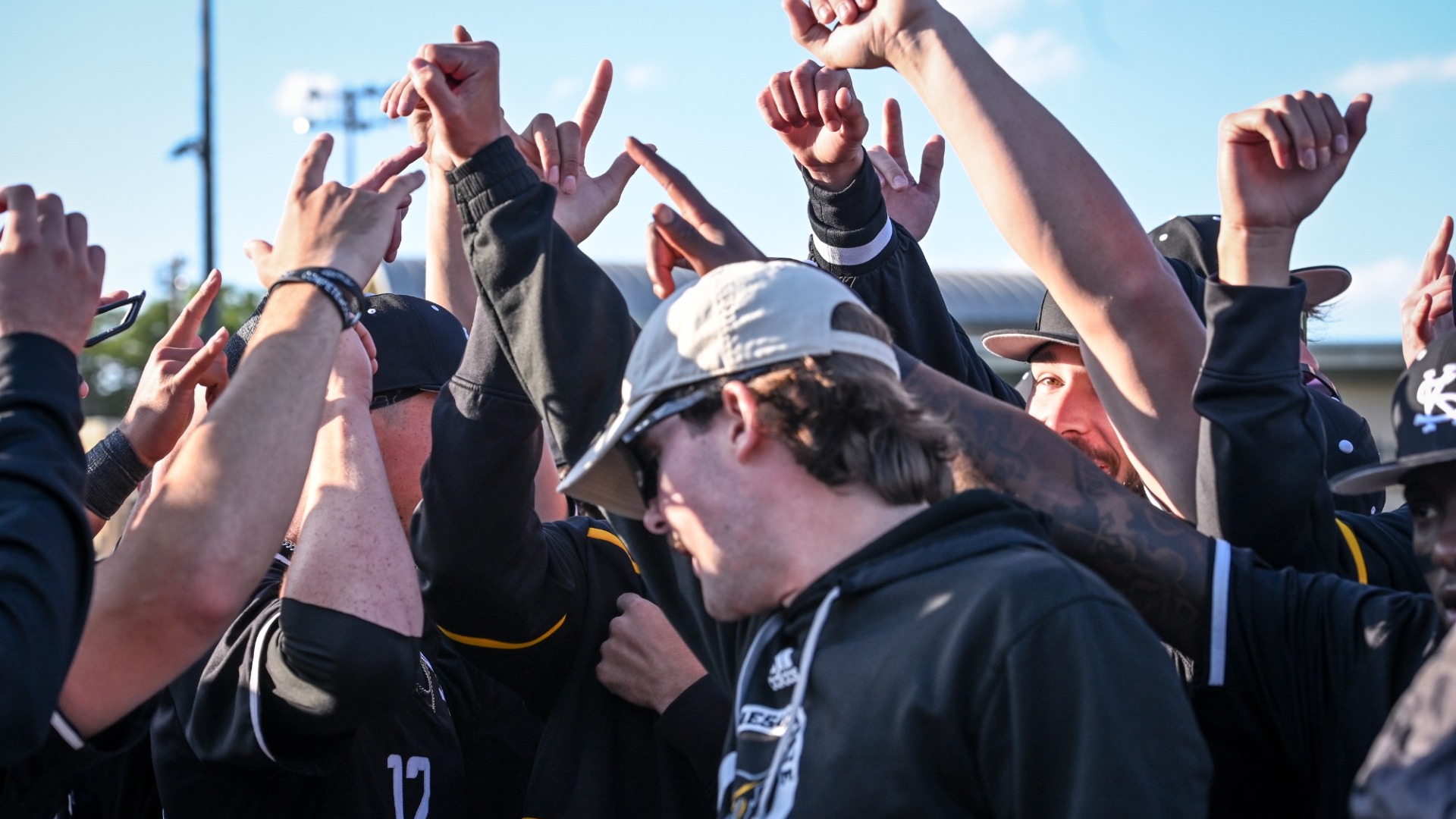 Baseball huddle postgame