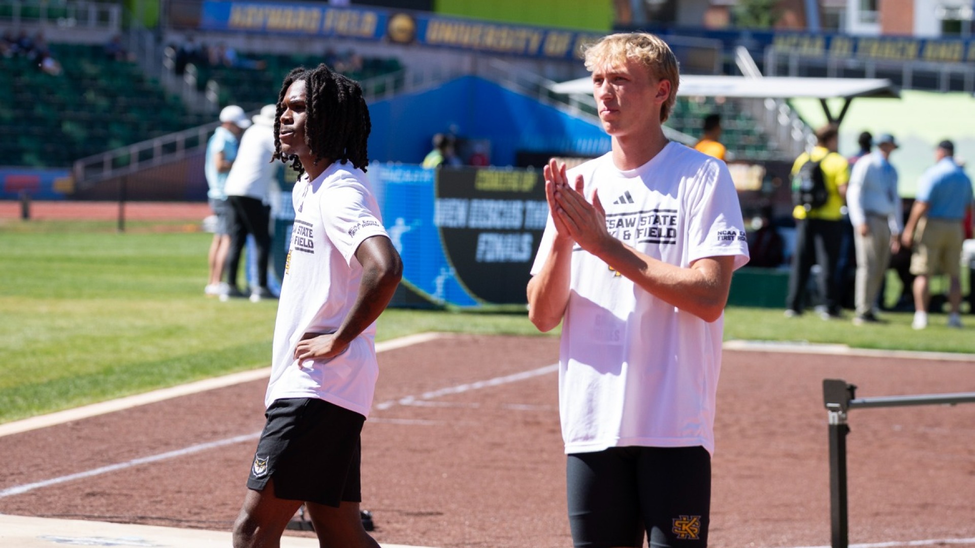 Gage Voyles and Kenyatta Bennett at NCAA Outdoor Championships