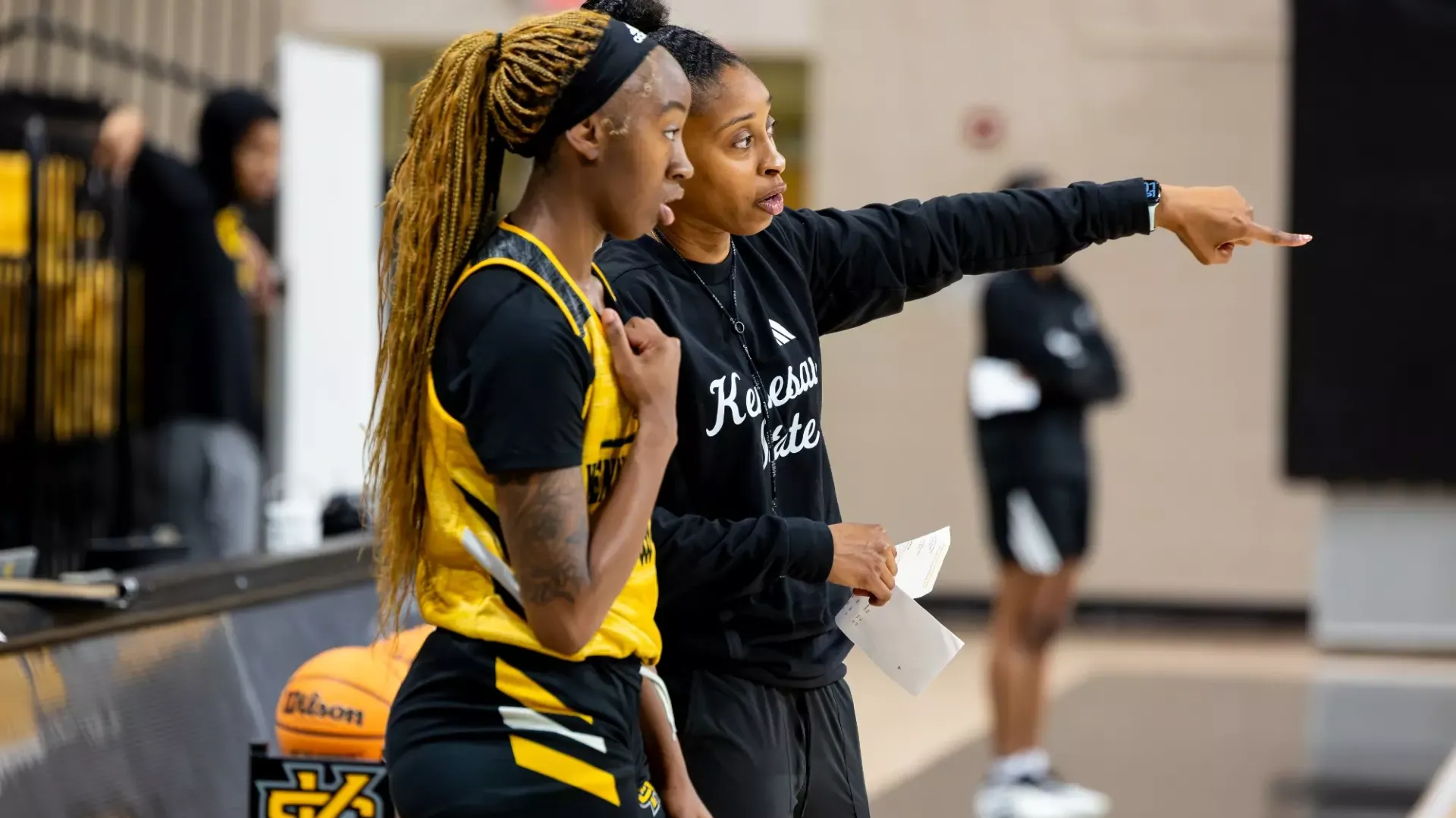 Kennesaw State Women's Basketball Head Coach, Tianni Kelly, at the first official practice of the 2026-27 season.