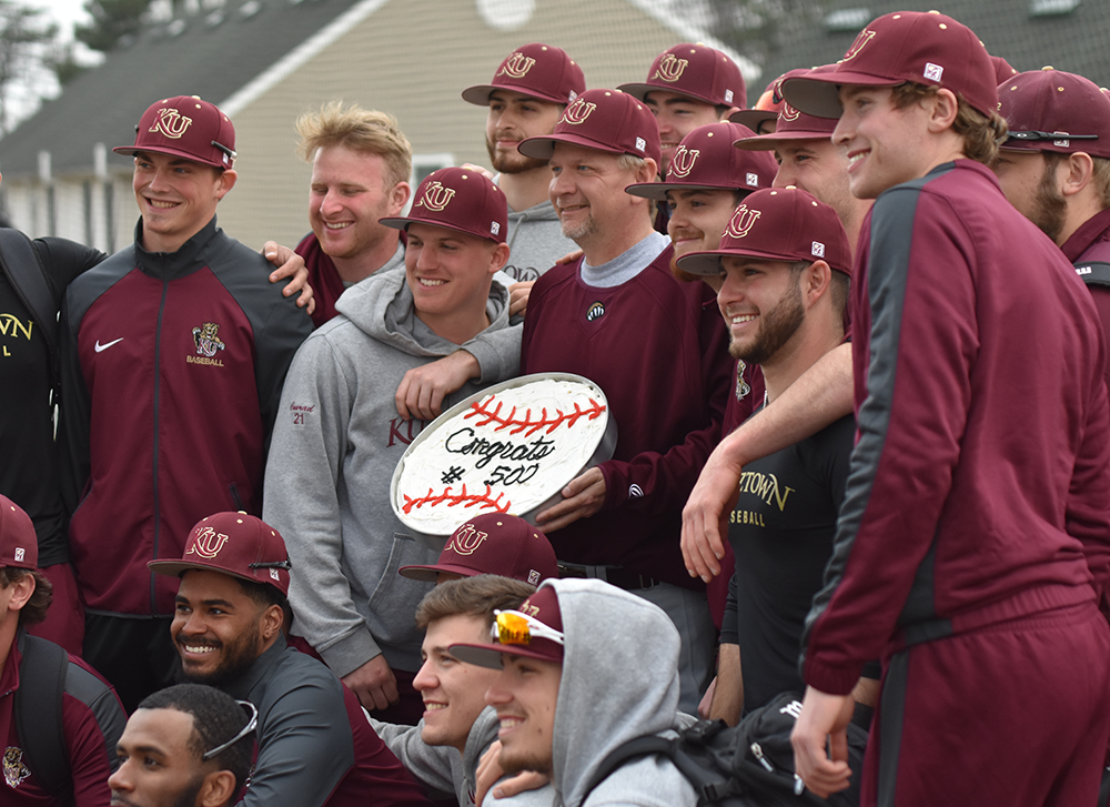 Blum earns 500th career win, Golden Bears split at Bloomsburg