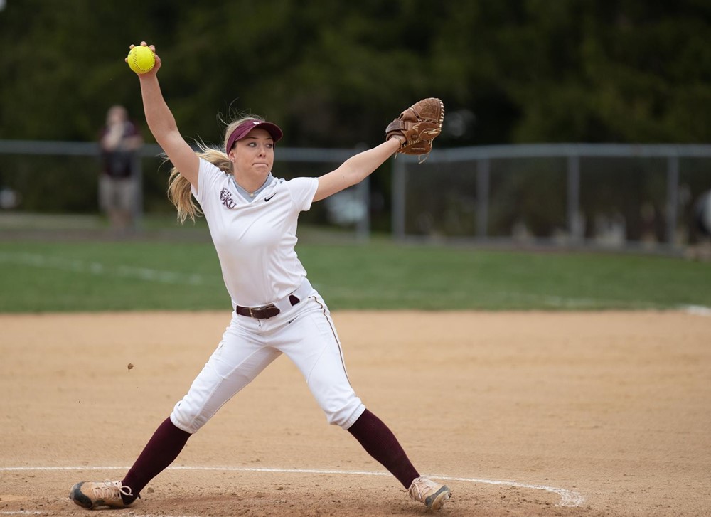 Seven Straight KU softball makes quick work of Holy Family in winning both games in under seven