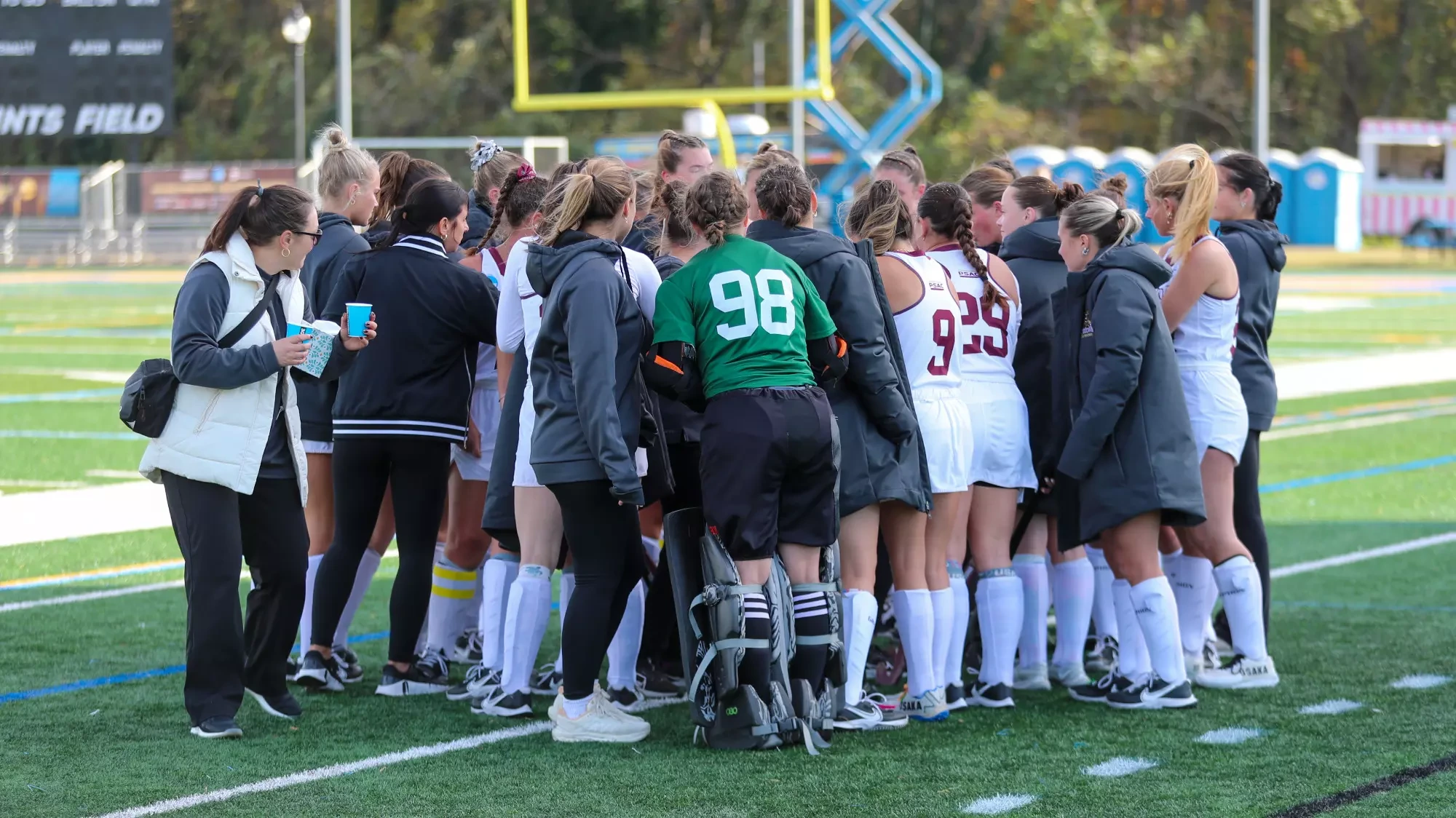 Kutztown prepares for the second half of its NCAA semifinal against Shippensburg on Friday, Nov. 22, 2024.