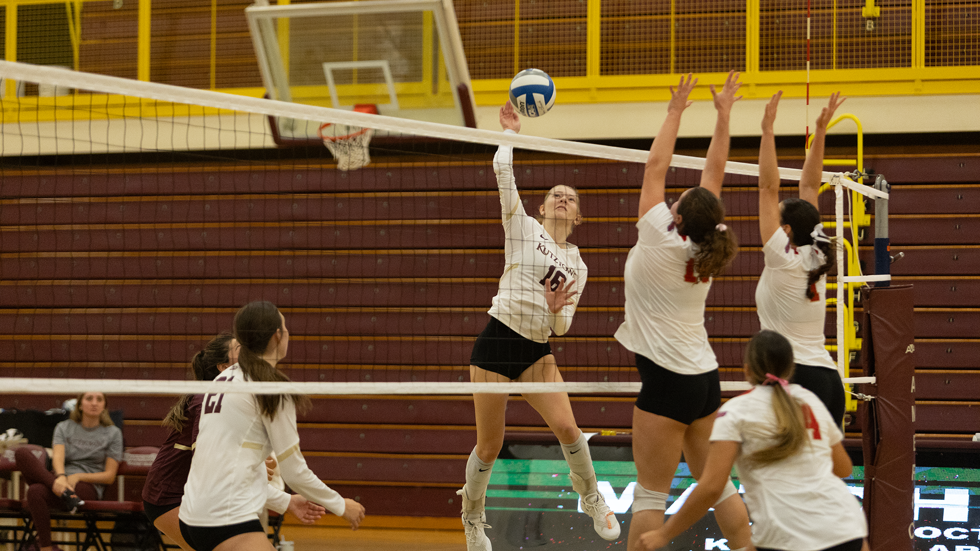 Madison Lowe going up for a kill vs. Caldwell, 9/30/24