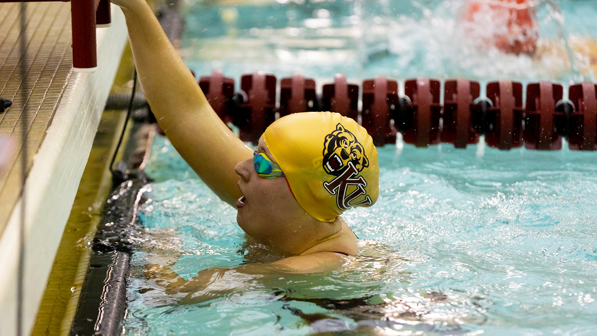 Kutztown women's swimming at the wall vs. Edinboro, 11/1/25