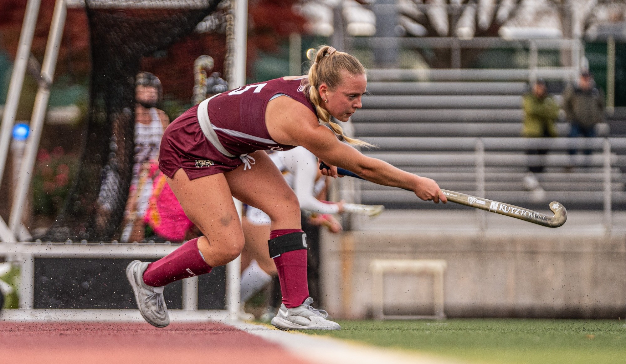 Erin Gonzalez inserts a corner pass vs Shippensburg in the PSAC Championship Game 2025