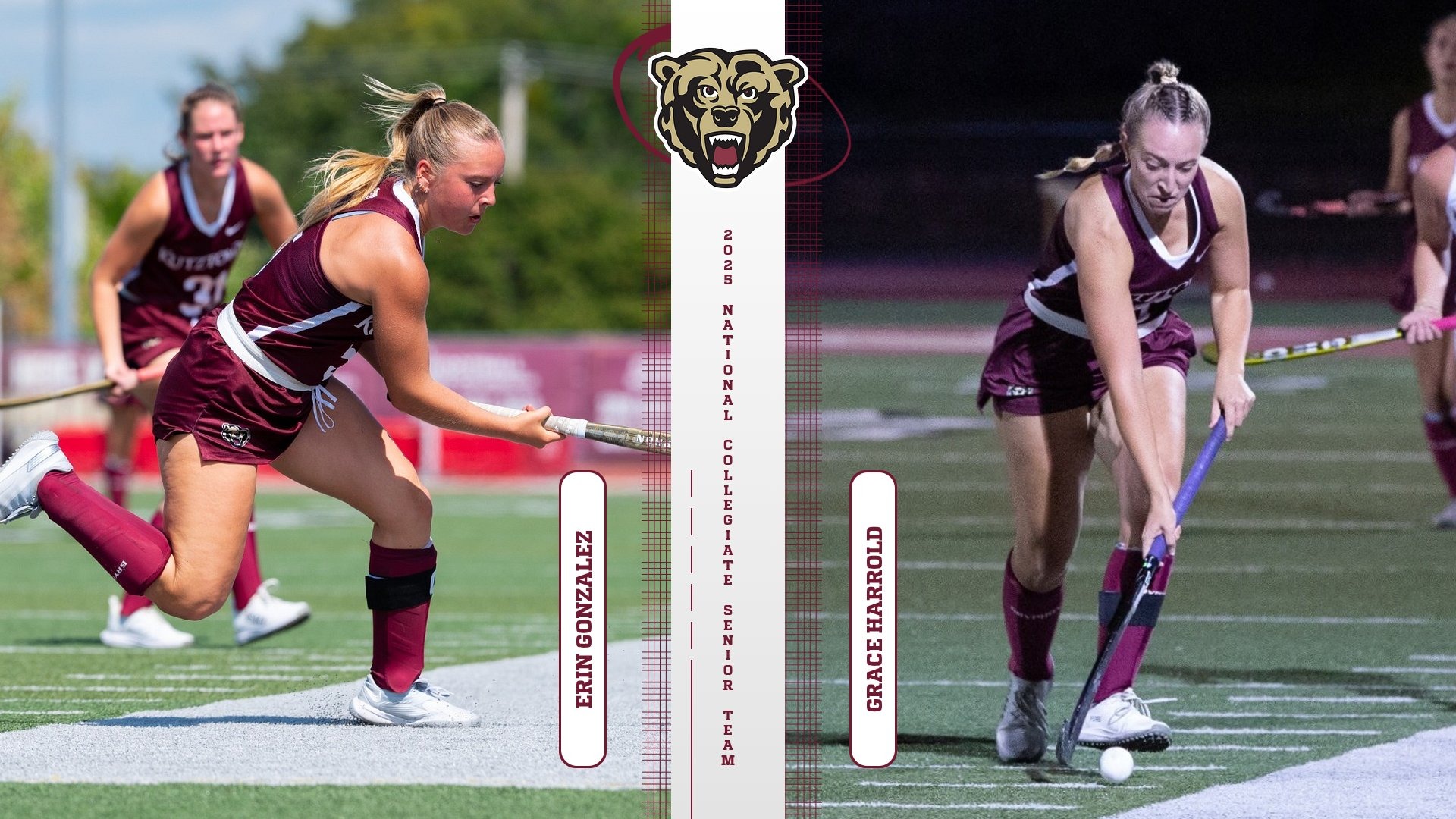 Erin Gonzalez and Grace Harrold named to 2025 NFHCA National Collegiate Senior Team graphic